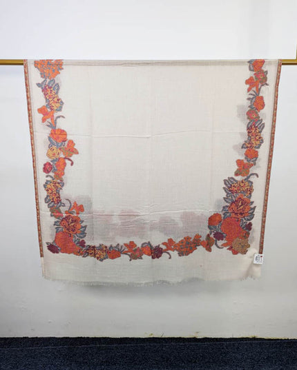 Luxury China Wool Shawl with 3D Floral Work (Ready To Wear)