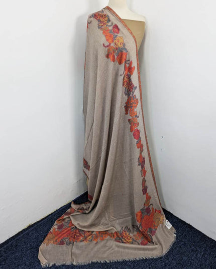 Fancy China Wool Shawl with 3D Floral Work