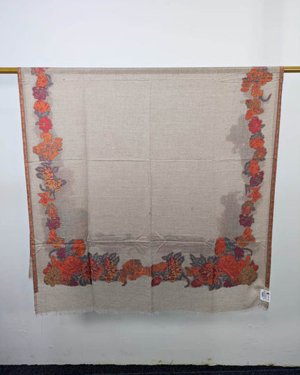Fancy China Wool Shawl with 3D Floral Work
