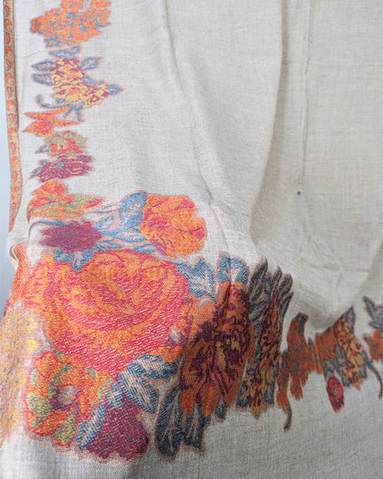 Fancy China Wool Shawl with 3D Floral Work