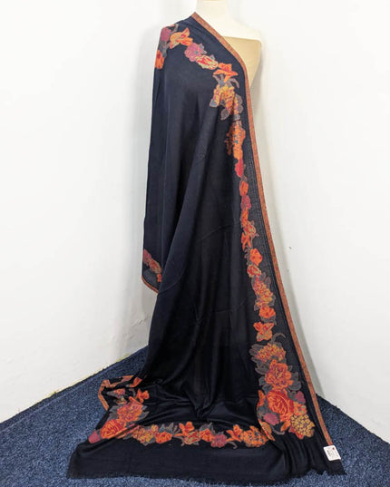 Premium 3D Floral Work China Wool Shawl (Ready To Wear)