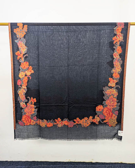 Premium 3D Floral Work China Wool Shawl (Ready To Wear)
