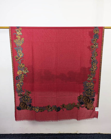 Fancy China Wool Shawl with 3D Floral Work