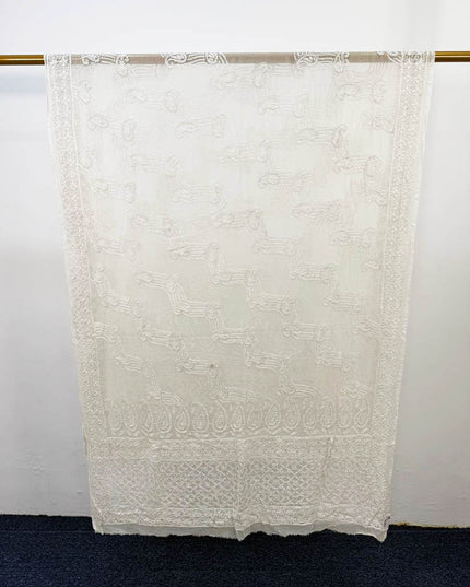 Full Jaal Chikankari Work Pure China Crinkle with Dupatta