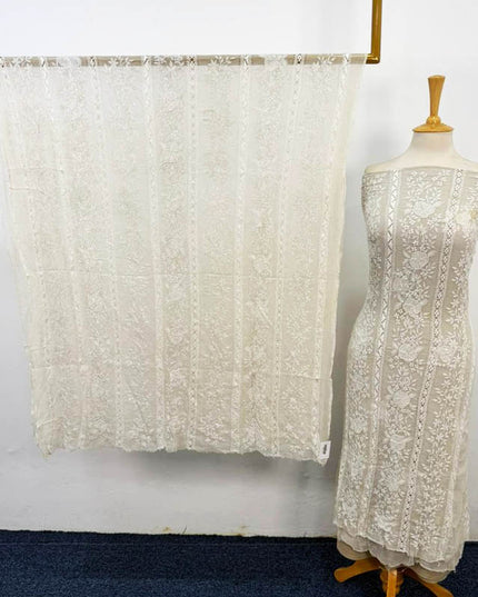 Handmade Full Jaal Tarkashi Work Pure China Crinkle 2PC Unstitched