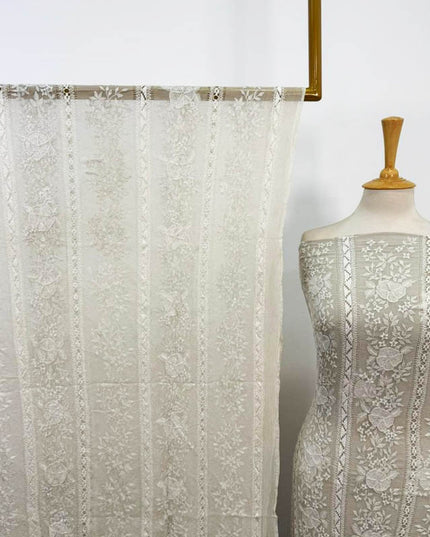 Handmade Full Jaal Tarkashi Work Pure China Crinkle 2PC Unstitched