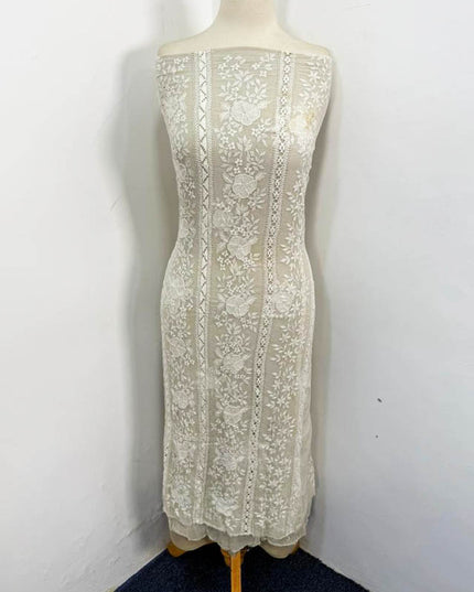 Handmade Full Jaal Tarkashi Work Pure China Crinkle 2PC Unstitched