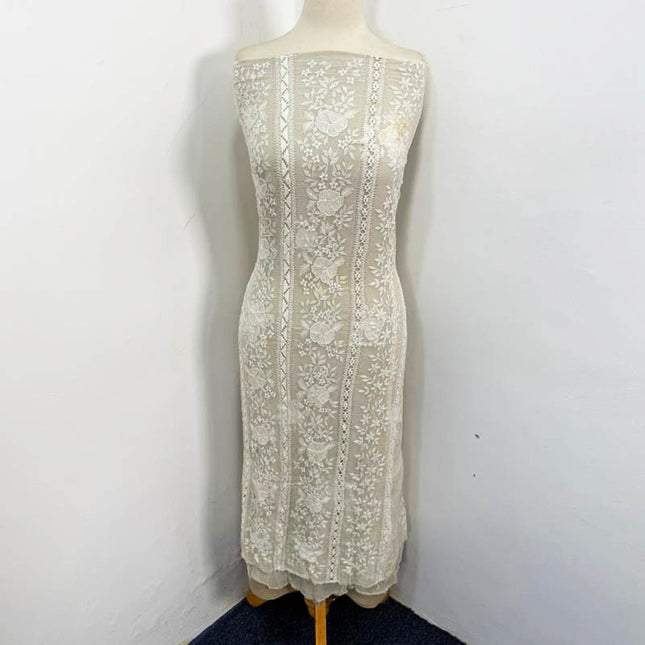 Handmade Full Jaal Tarkashi Work Pure China Crinkle 2PC Unstitched