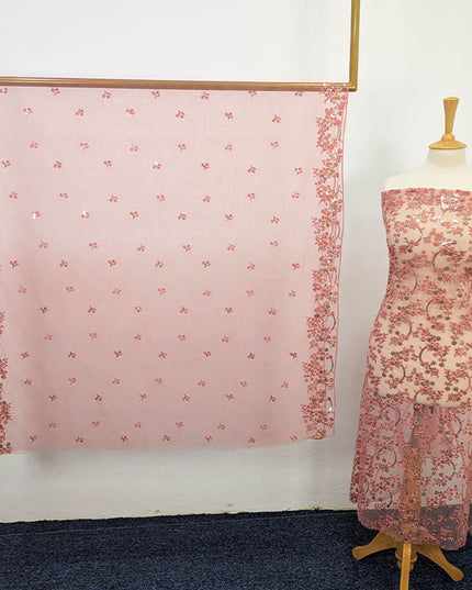 Fancy Net With Embroidered Sitara Work  2PC Unstitched