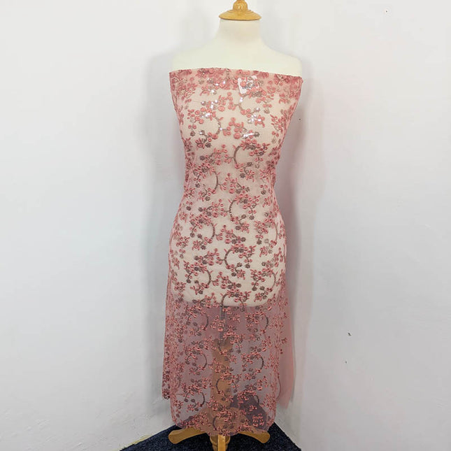 Fancy Net With Embroidered Sitara Work  2PC Unstitched