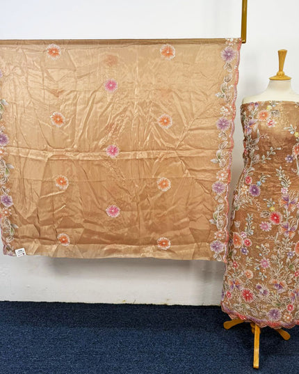 Fancy Silk Cut Dana with 3D Work 2PC Unstitched