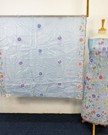 Fancy Silk Cut Dana with 3D Work 2PC Unstitched