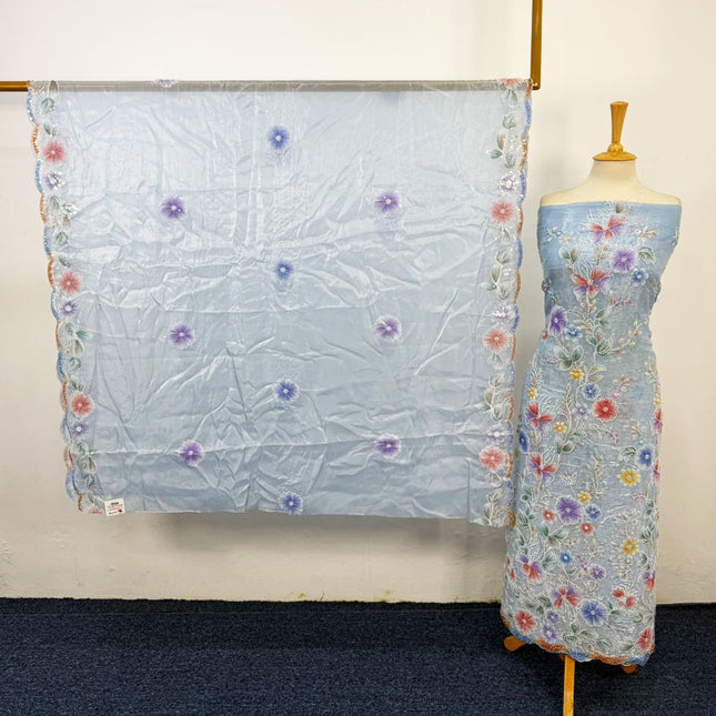 Fancy Silk Cut Dana with 3D Work 2PC Unstitched