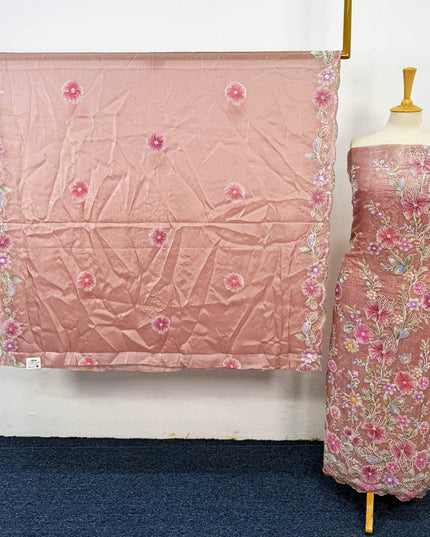 Fancy Silk Cut Dana with 3D Work 2PC Unstitched