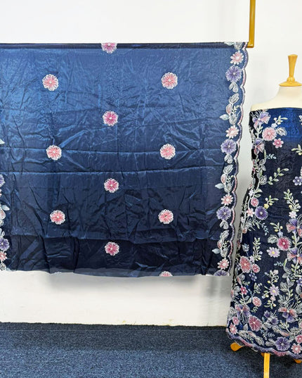 Fancy Silk Cut Dana with 3D Work 2PC Unstitched