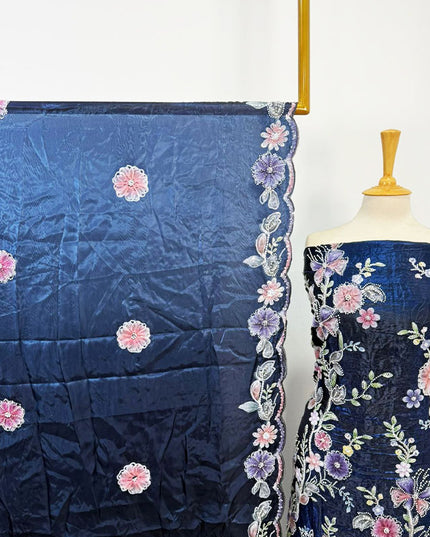 Fancy Silk Cut Dana with 3D Work 2PC Unstitched