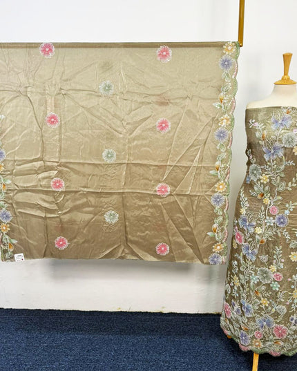 Fancy Silk Cut Dana with 3D Work 2PC Unstitched