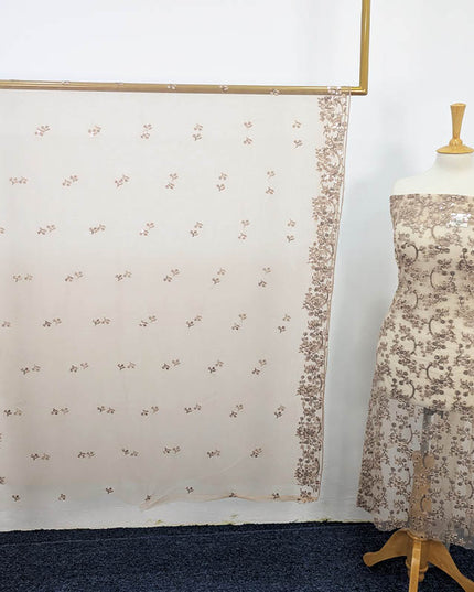 Fancy Net With Embroidered Sitara Work  2PC Unstitched