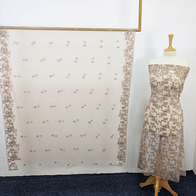 Fancy Net With Embroidered Sitara Work  2PC Unstitched