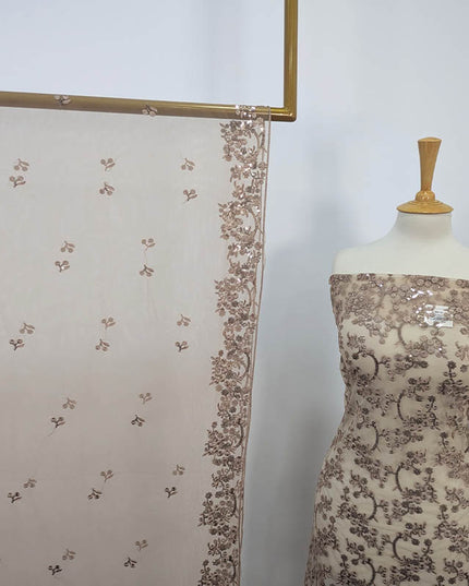 Fancy Net With Embroidered Sitara Work  2PC Unstitched