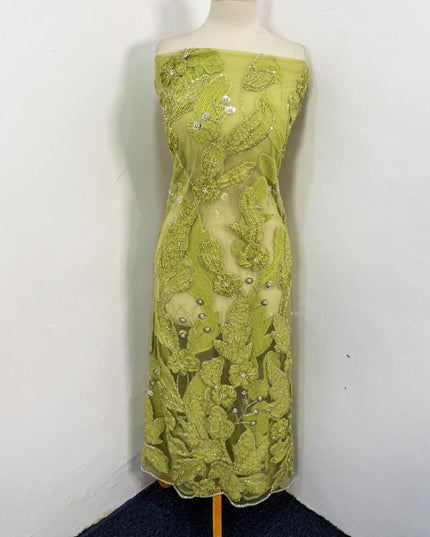 Fancy Net Cut Dana with 3D Work 2PC Unstitched