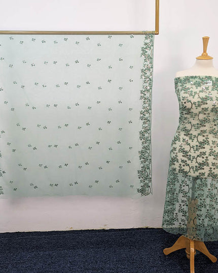 Fancy Net With Embroidered Sitara Work  2PC Unstitched