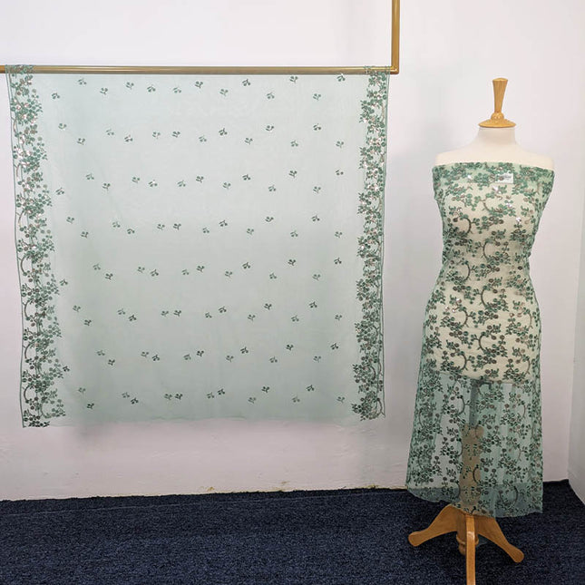 Fancy Net With Embroidered Sitara Work  2PC Unstitched