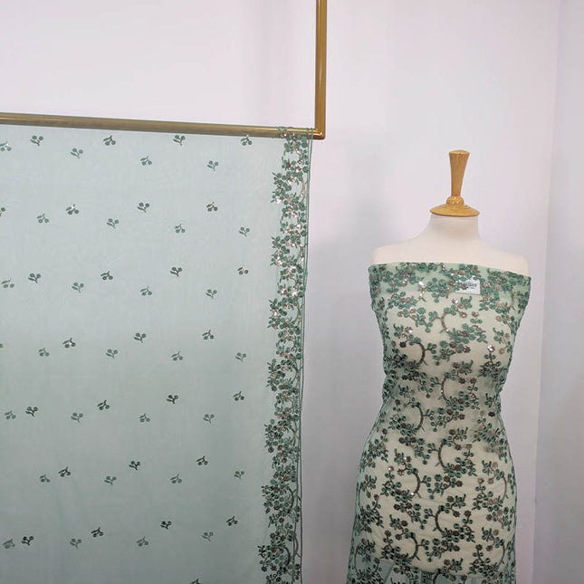 Fancy Net With Embroidered Sitara Work  2PC Unstitched