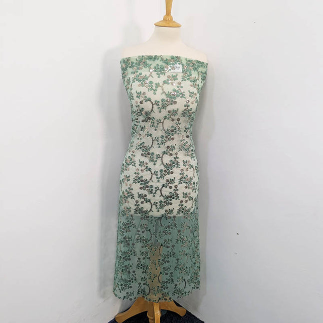 Fancy Net With Embroidered Sitara Work  2PC Unstitched