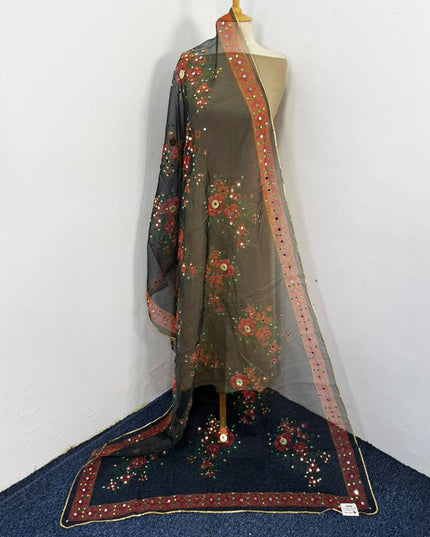 Multicolor Organza with Mirror Work Dupatta (Ready To Wear)