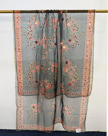 Multicolor Organza with Mirror Work Dupatta (Ready To Wear)