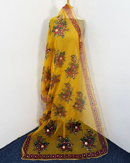 Multicolor Organza with Mirror Work Dupatta (Ready To Wear)