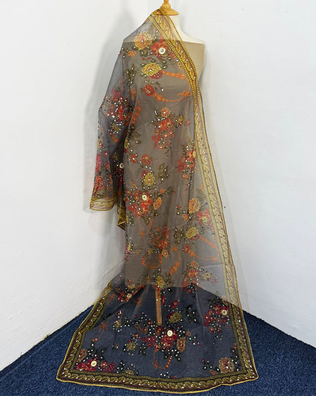 Fancy Multicolor Organza with Mirror Work Dupatta
