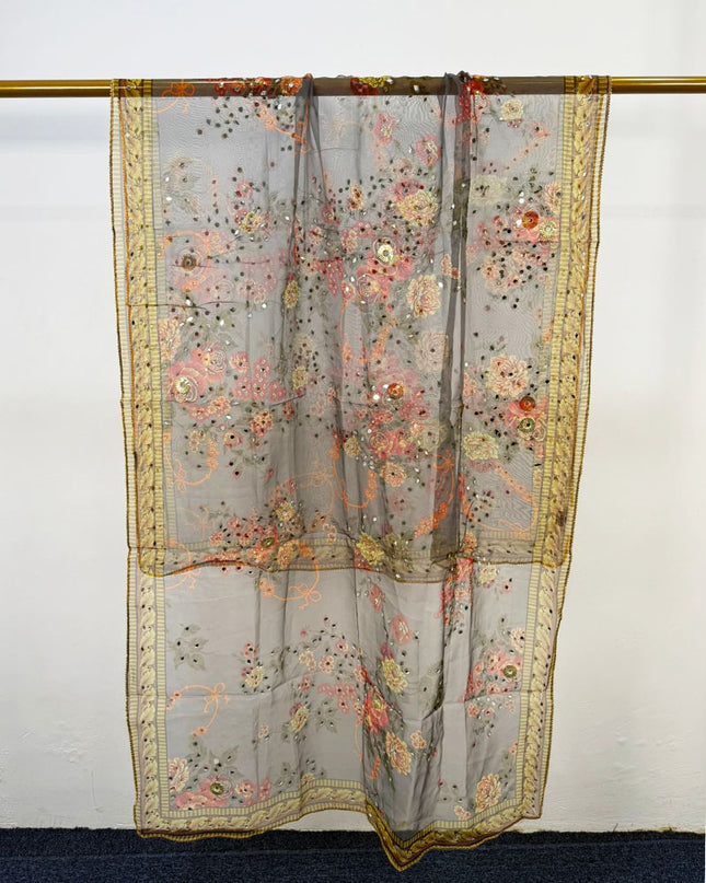 Fancy Multicolor Organza with Mirror Work Dupatta