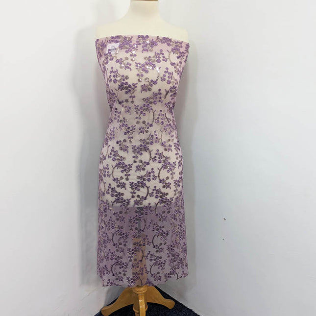 Fancy Net With Embroidered Sitara Work  2PC Unstitched