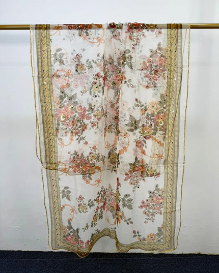 Fancy Multicolor Organza with Mirror Work Dupatta