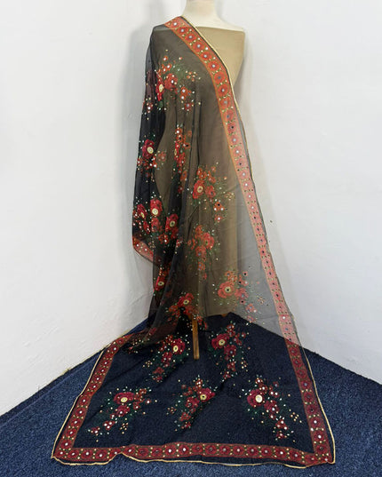 Multicolor Organza with Mirror Work Dupatta (Ready To Wear)