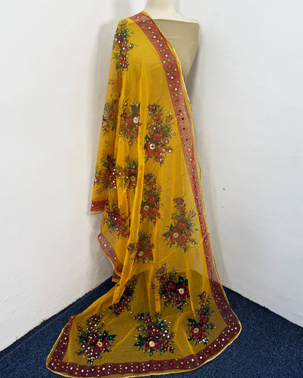 Multicolor Organza with Mirror Work Dupatta (Ready To Wear)