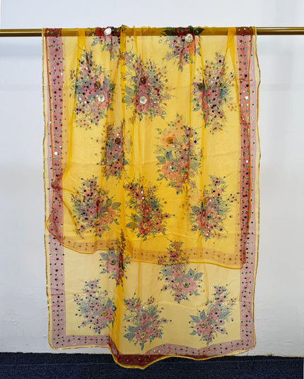 Multicolor Organza with Mirror Work Dupatta (Ready To Wear)
