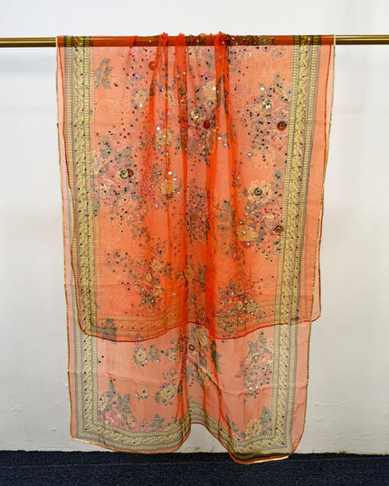 Fancy Multicolor Organza with Mirror Work Dupatta