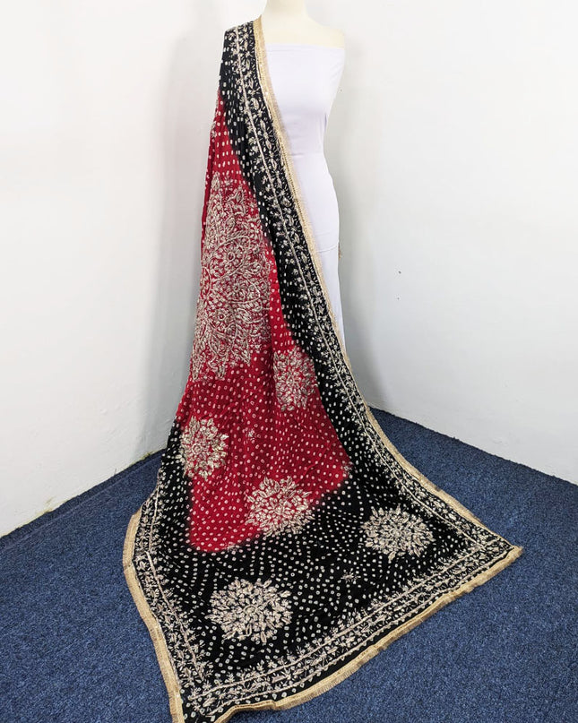 Handmade Chunnri Gotta Work Silk Dupatta (Ready To Wear)