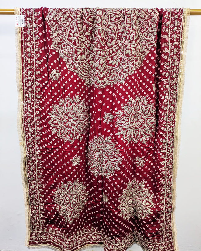 Fancy Silk with Handmade Chunnri Gotta Work Dupatta