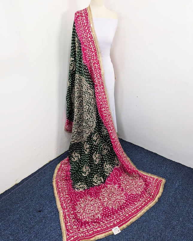 Silk with Handmade Chunnri Gotta Work Dupatta (Ready To Wear)