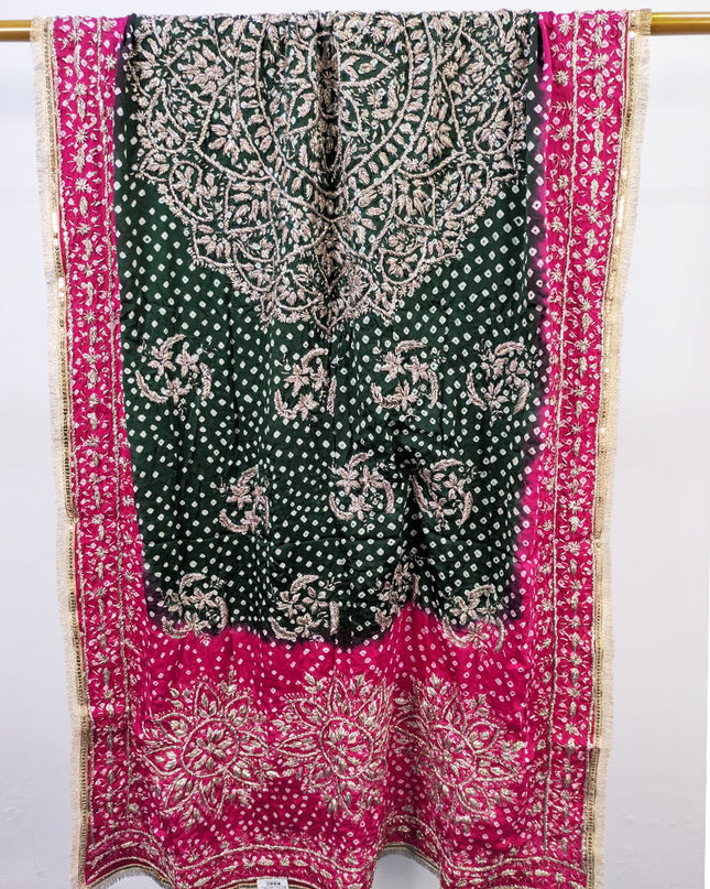 Silk with Handmade Chunnri Gotta Work Dupatta (Ready To Wear)