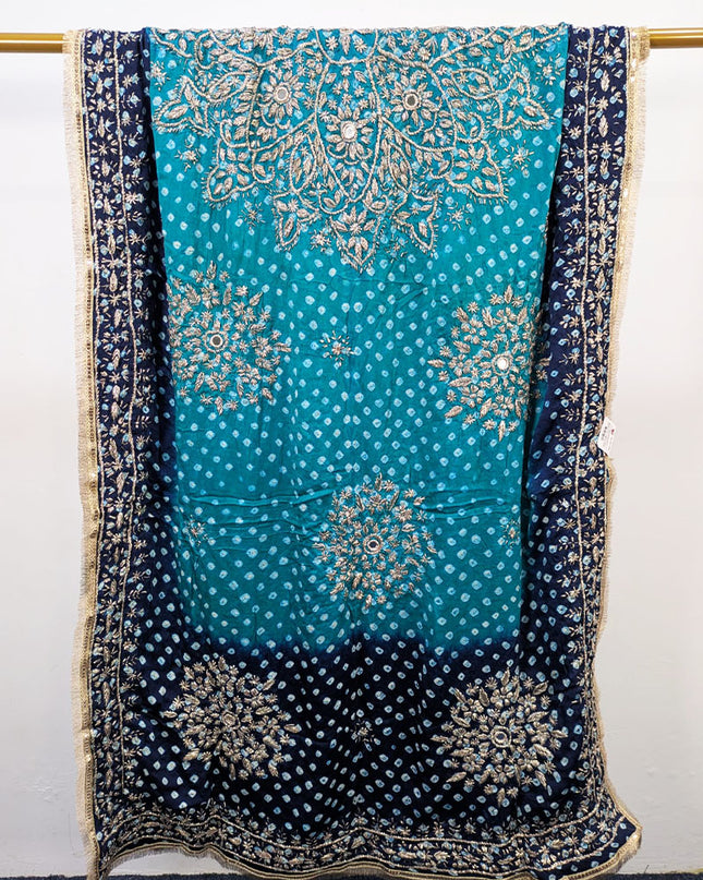 Handmade Chunnri Gotta Work Silk Dupatta (Ready To Wear)