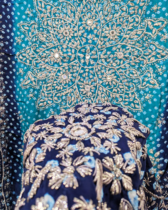 Handmade Chunnri Gotta Work Silk Dupatta (Ready To Wear)