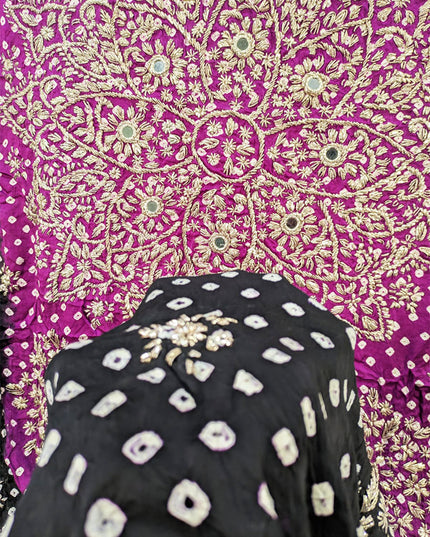 Fancy Silk with Handmade Chunnri Gotta Work Dupatta