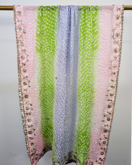 Silk with Handmade Chunnri Gotta Work Dupatta (Ready To Wear)