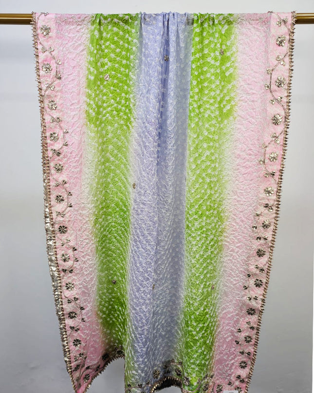 Silk with Handmade Chunnri Gotta Work Dupatta (Ready To Wear)