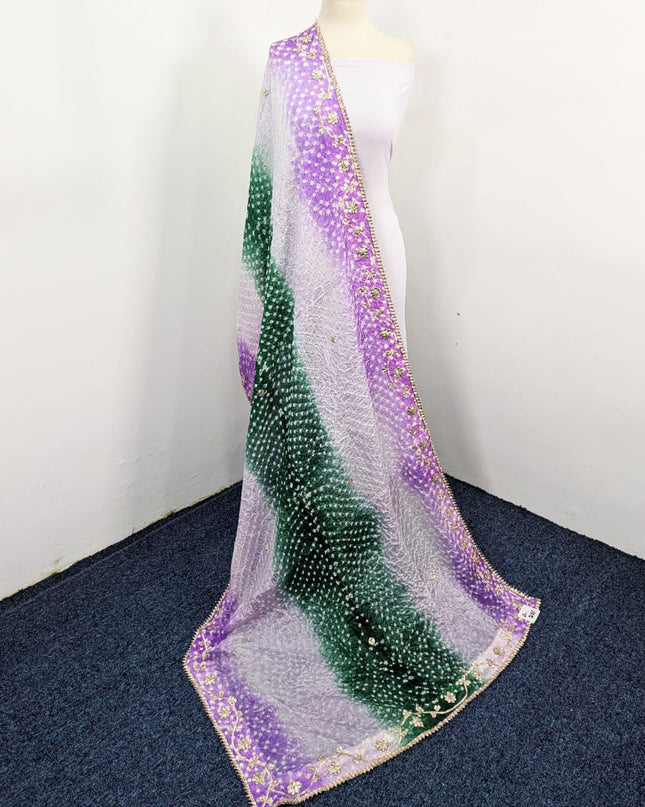 Handmade Chunnri Gotta Work Silk Dupatta (Ready To Wear)